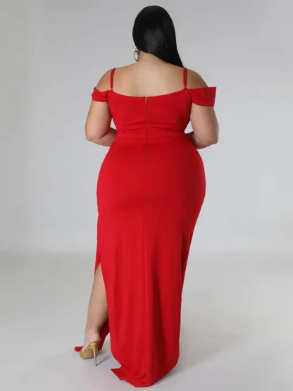 High Slit Plus Size Maxi Dress - Image 2