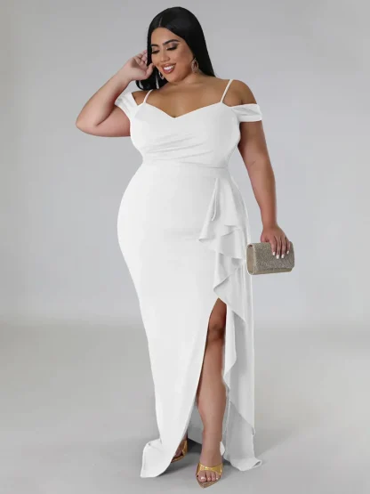 High Slit Plus Size Maxi Dress - Image 6
