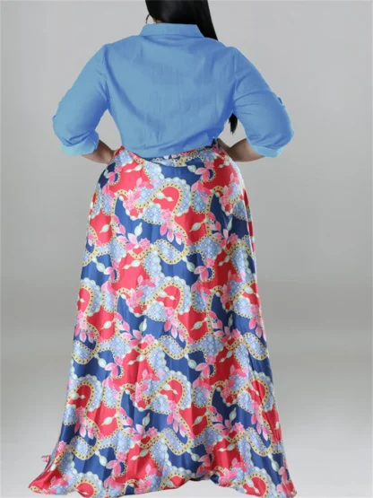Button Style Plus Size Maxi Dress - Image 3