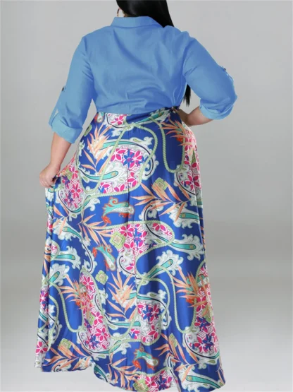 Button Style Plus Size Maxi Dress - Image 5