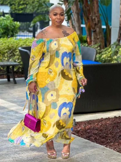 Loose Printed Plus Size Maxi Dress