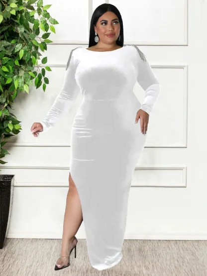 Sexy Side Slit Plus Size Maxi Dress - Image 5