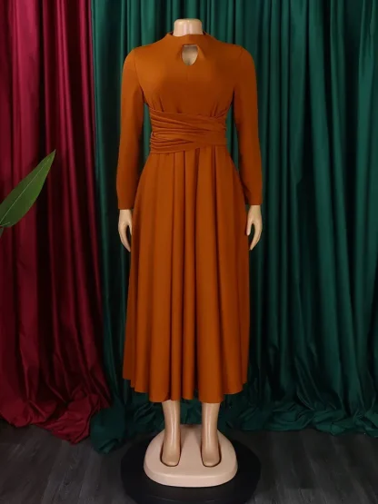 Exquisite High Neck Plus Size Maxi Dress - Image 4