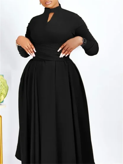Exquisite High Neck Plus Size Maxi Dress