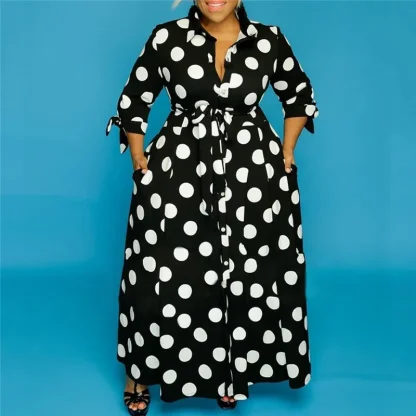 Polka Dot Plus Size Maxi Dress - Image 2