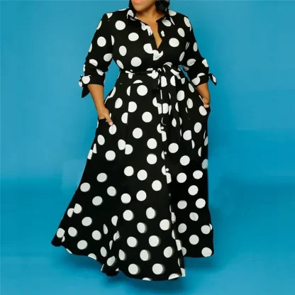 Polka Dot Plus Size Maxi Dress - Image 3