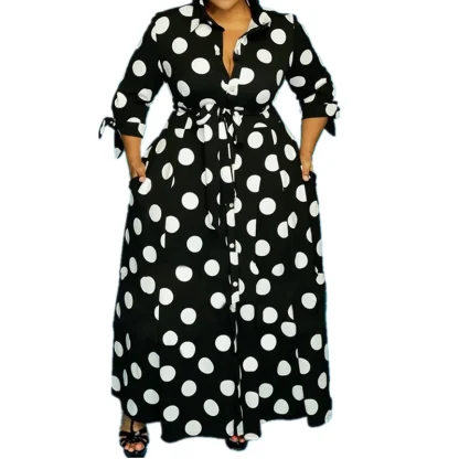 Polka Dot Plus Size Maxi Dress